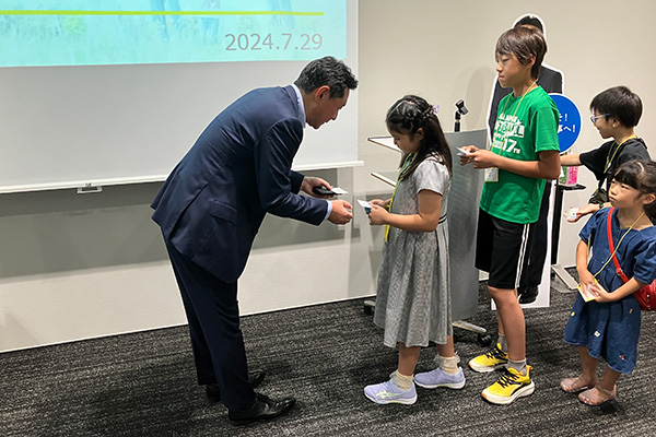 Exchanging business cards