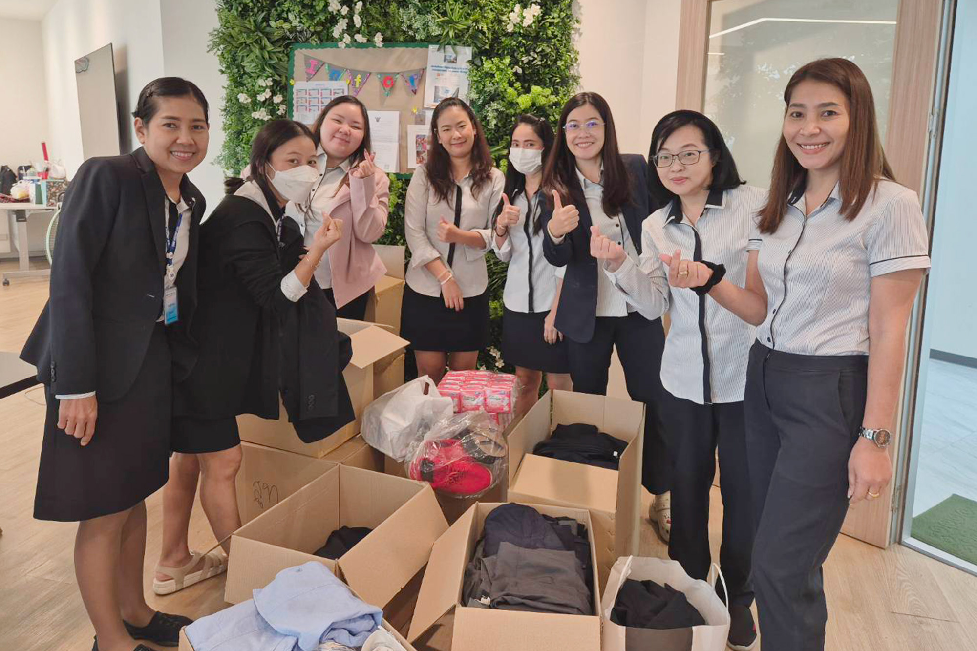 Our overseas subsidiary, THAI ESCORP LTD., donated used school uniforms